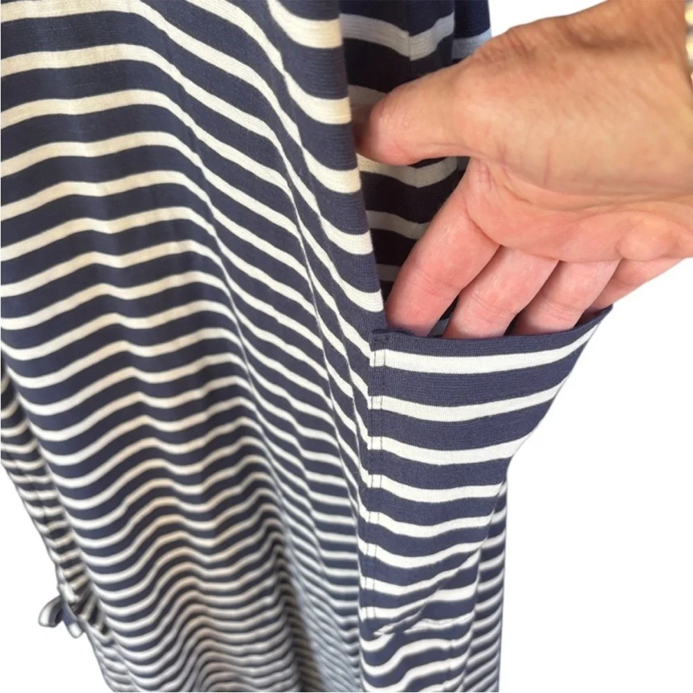 Like New Toad&Co Samba Muse Ruched
Side Striped Midi Dress Size Medium - Picture 3 of 9